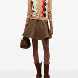 Cardigan a rombi con bottoni in marrone Ganni - donna 