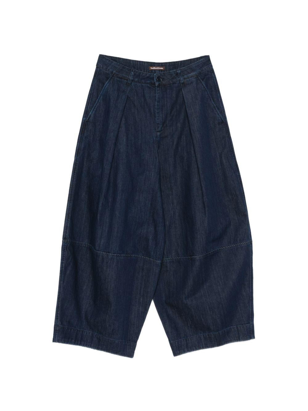 Jeans a pieghe in blu Ymc - uomo 