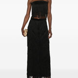 Top con frange in nero Bless - donna 