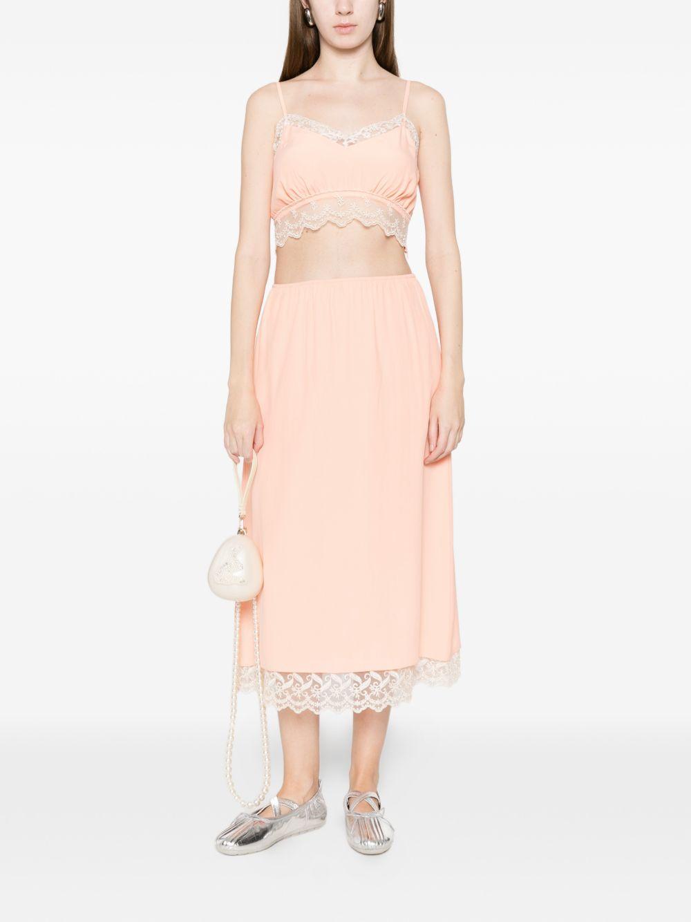 Gonna midi con orlo in pizzo rosa Simone Rocha - donna 