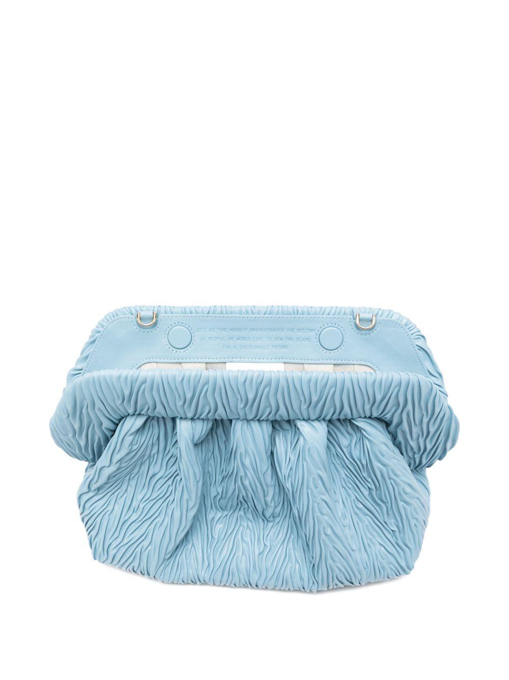 Clutch bios arricciata in azzurro themoirè - donna 