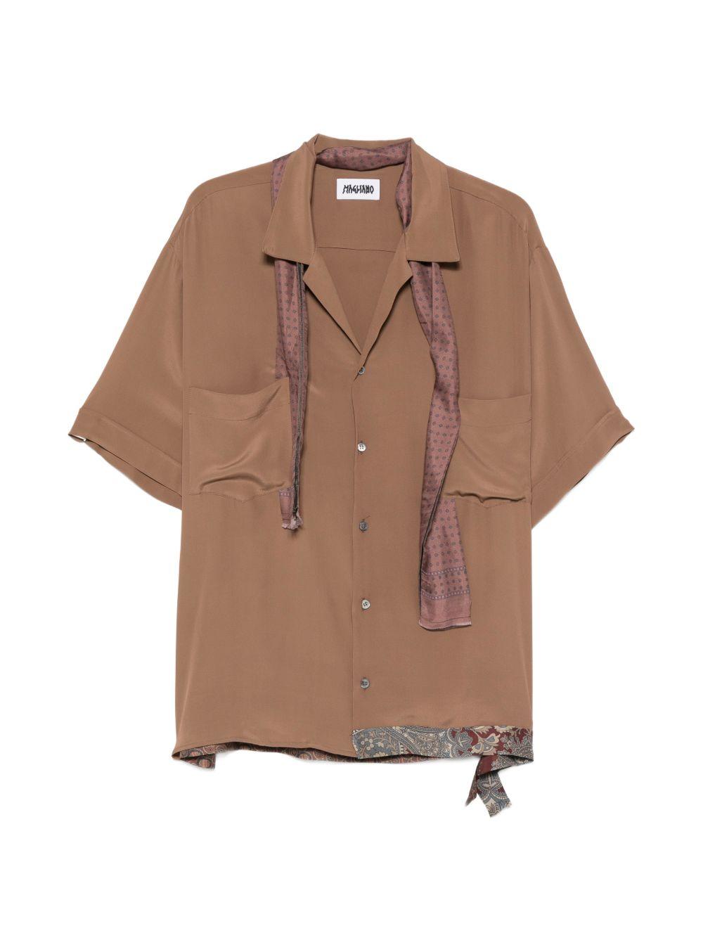 Camicia a maniche corte Pasolini in marrone Magliano  - uomo 