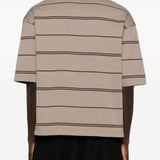 T-shirt a righe con taschino sul petto in beige Comme des garcons homme - uomo 