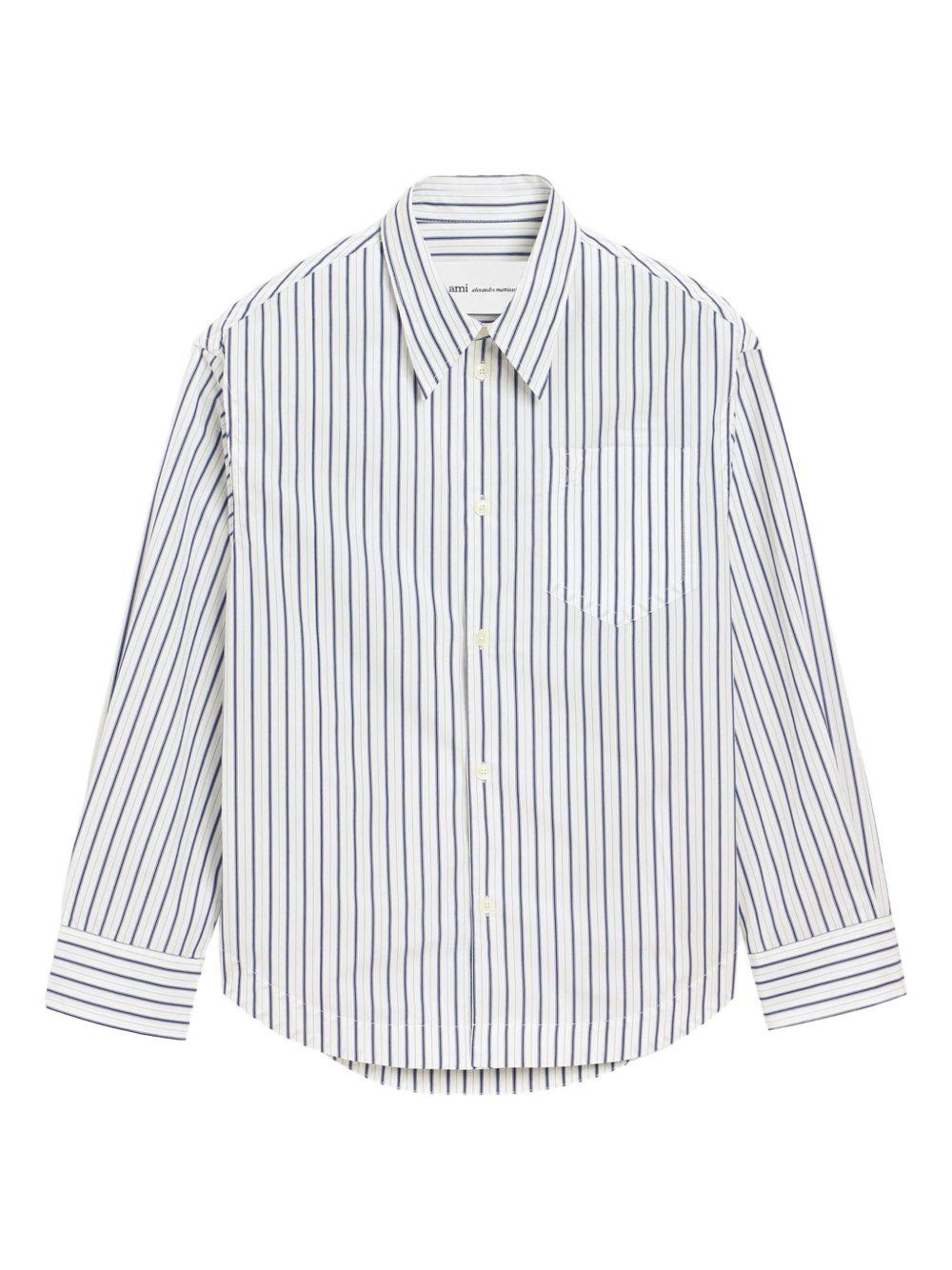 Camicia ami de coeur a righe in blu e bianco Ami Paris - donna 