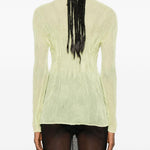 Top a maniche lunghe con design plissettato in verde lime Issey miyake  - donna 