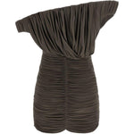 Mini abito monospalla drappeggiato in marrone Magda butrym - donna 