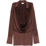 Miniabito drappeggiato a maniche lunghe Lilia in marrone The andamane - donna 