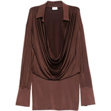 Miniabito drappeggiato a maniche lunghe Lilia in marrone The andamane - donna 