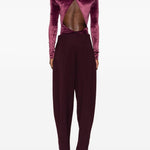 Body in velluto a collo alto in bordeaux Mugler - donna 