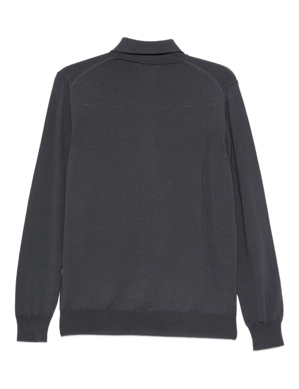 Maglione con colletto stile polo in grigio Kangra - uomo 