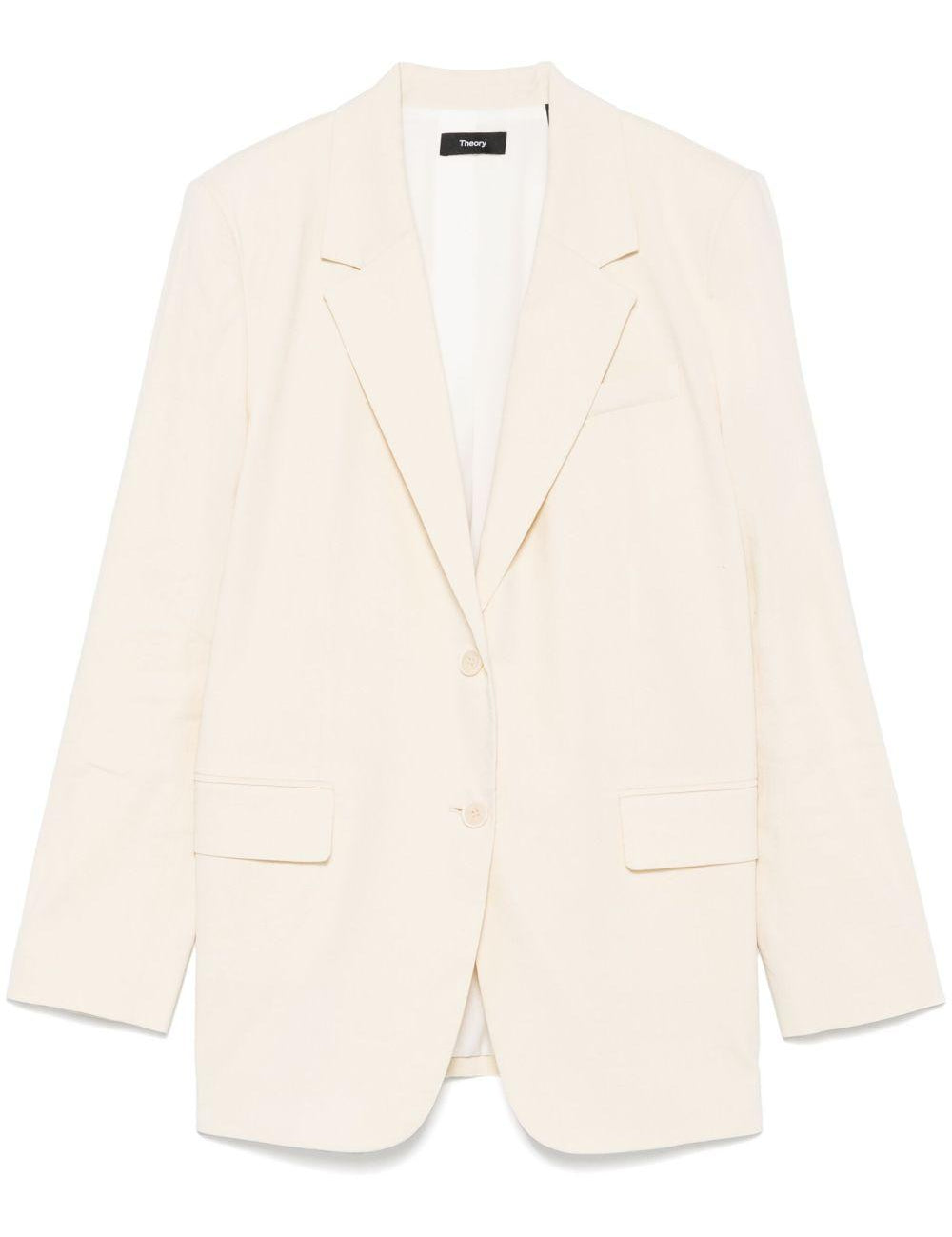 Blazer monopetto in beige chiaro Theory - donna 