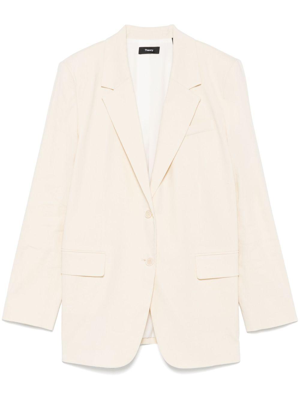 Blazer monopetto in beige chiaro Theory - donna 