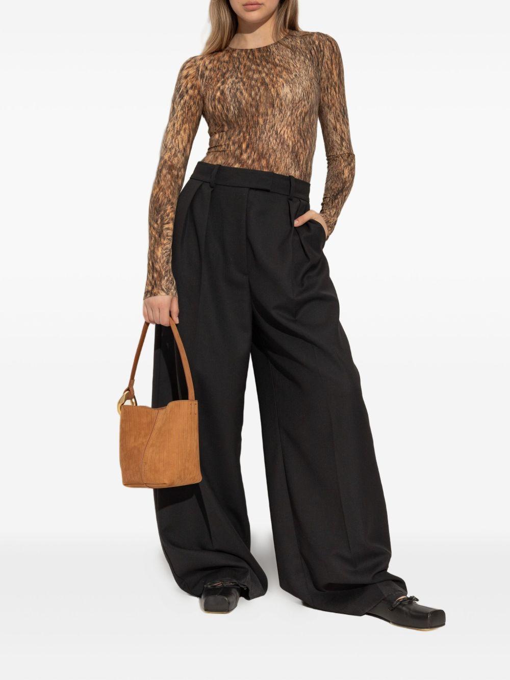 Body con stampa animalier in marrone Mm6 maison margiela - donna 