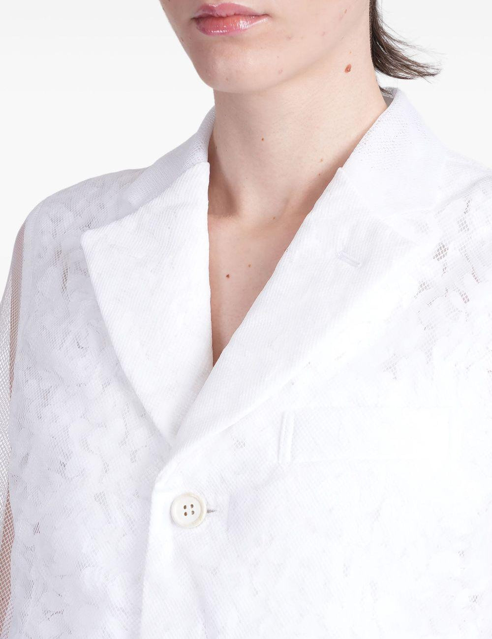 Giacca con inserti trasparenti in bianco Comme Des Garçons - donna 