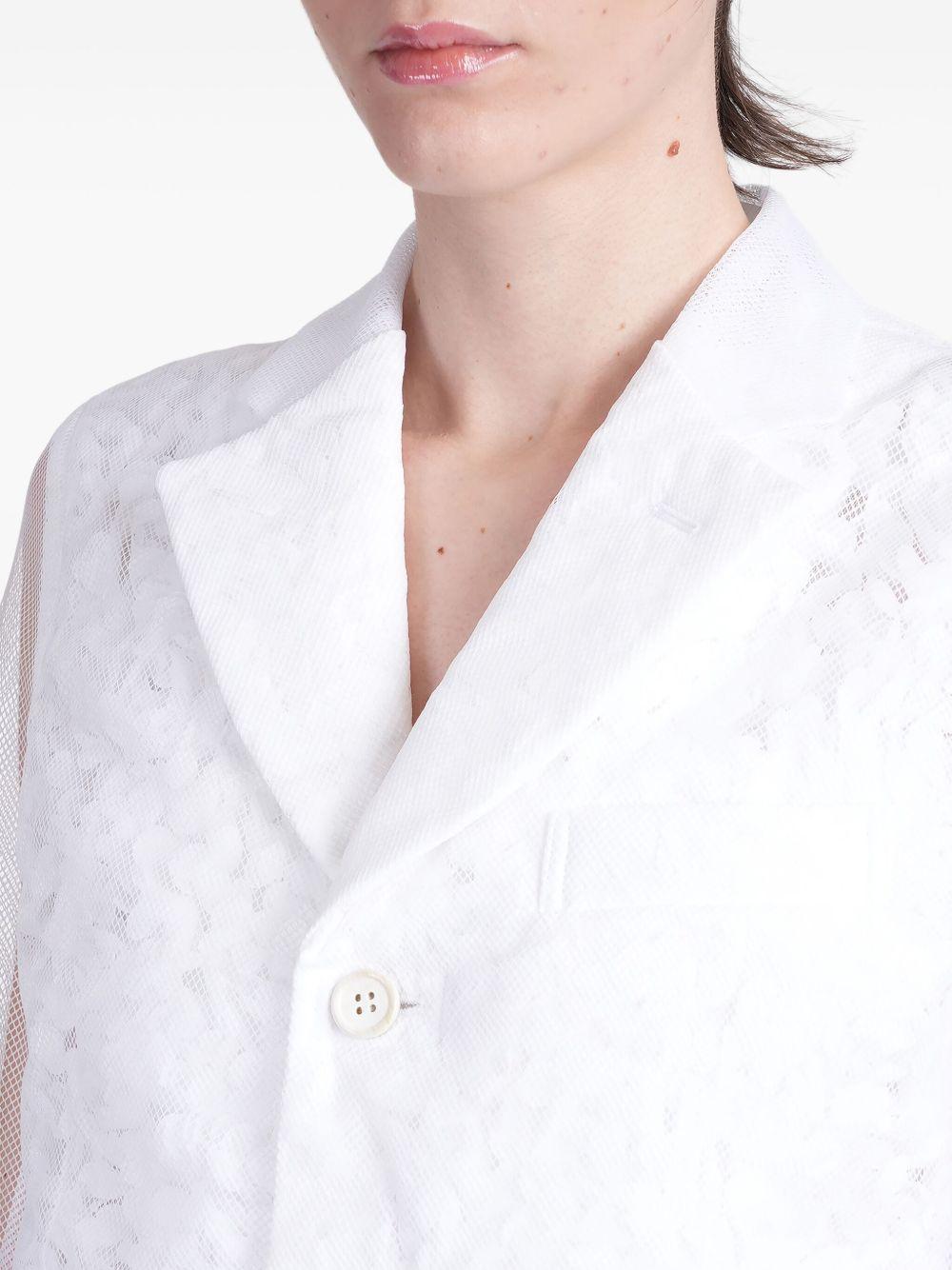 Giacca con inserti trasparenti in bianco Comme Des Garçons - donna 