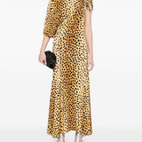 Abito lungo con stampa animalier Rabanne - donna 