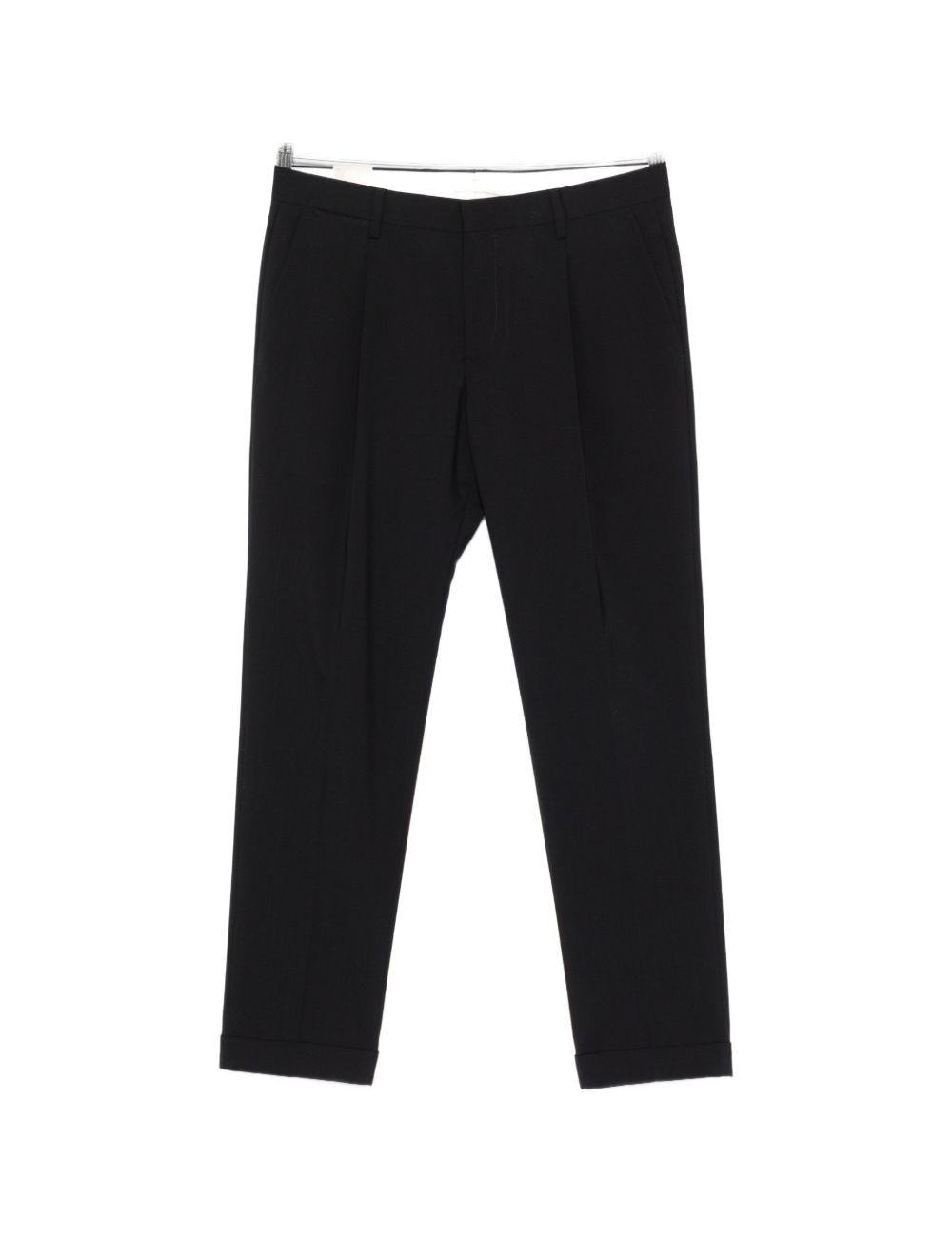 Pantaloni tiberio con pieghe in nero Briglia 1949 - uomo 