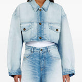 Giacca denim crop de-malley-s in celeste Diesel - donna 