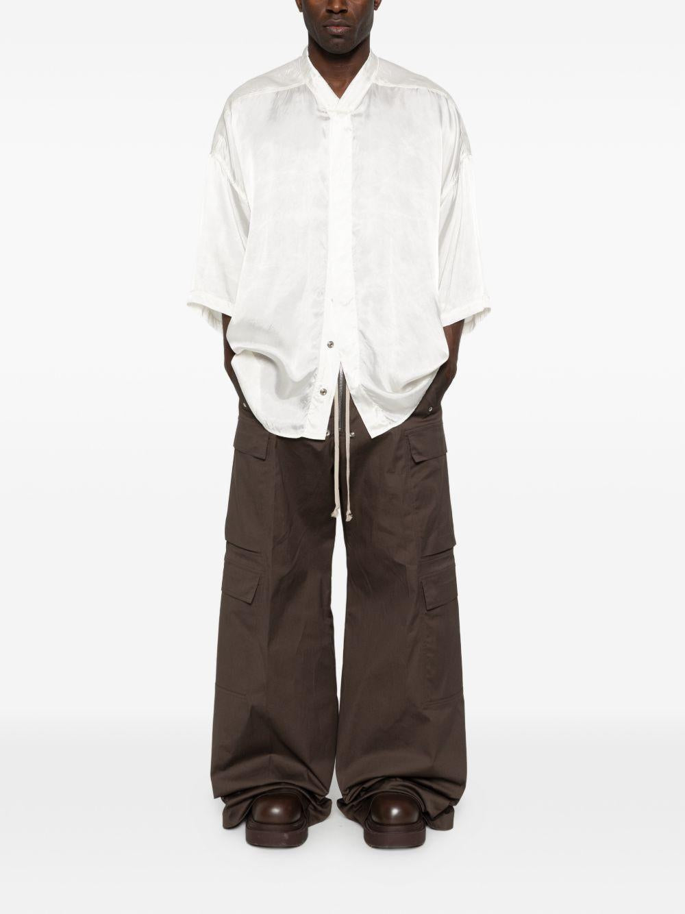 Camicia a maniche corte con design oversize in bianco Rick owens - uomo 