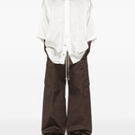 Camicia a maniche corte con design oversize in bianco Rick owens - uomo 