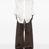 Camicia a maniche corte con design oversize in bianco Rick owens - uomo 
