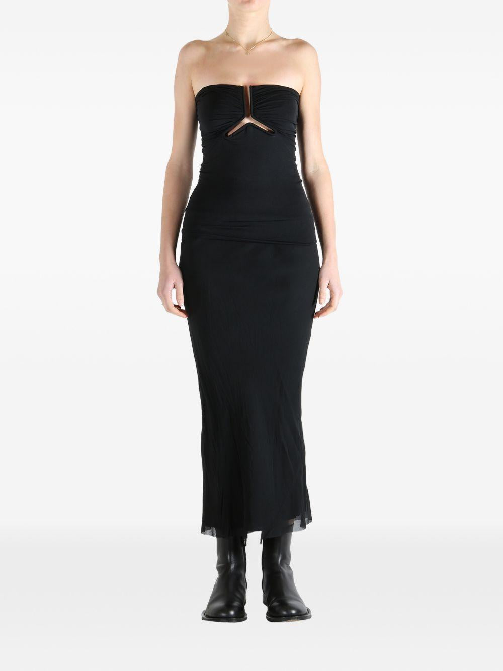 Top a tubino con cut-out in nero Rick owens - donna 
