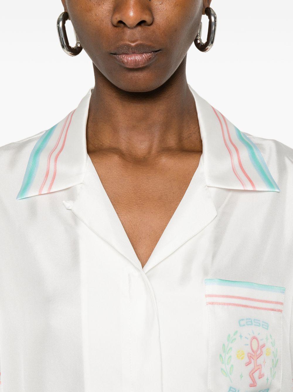 Camicia con stampasul retro in bianco Casablanca - donna 