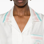 Camicia con stampasul retro in bianco Casablanca - donna 