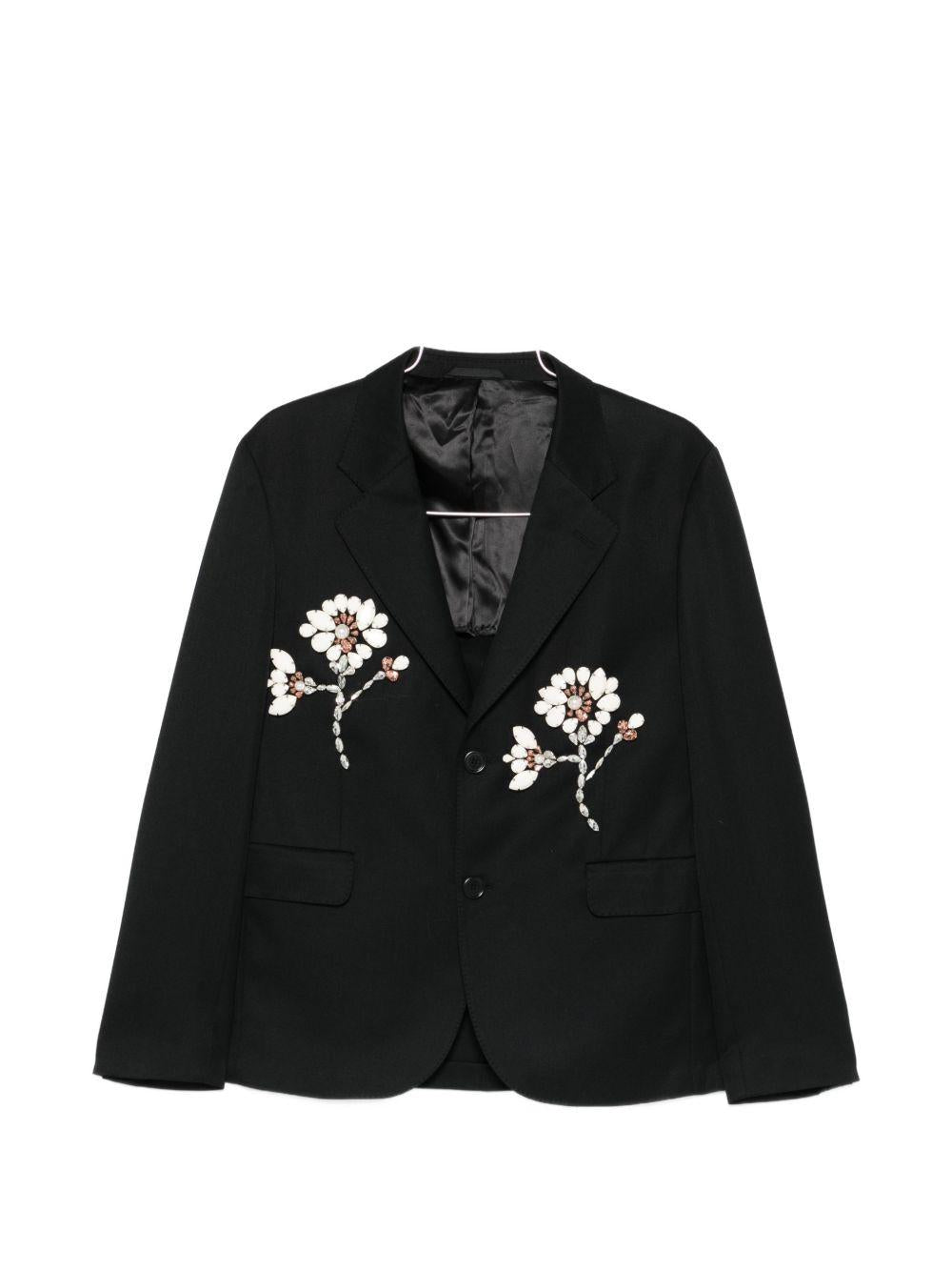 Giacca monopetto con applicazioni floreale in nero Simone rocha - donna 