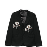 Giacca monopetto con applicazioni floreale in nero Simone rocha - donna 