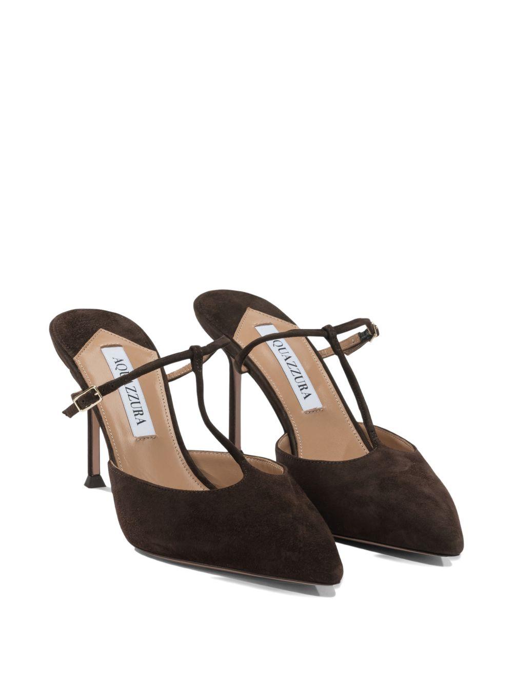 Mules a punta sorbonne in marrone Aquazzura - donna 