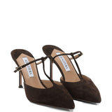 Mules a punta sorbonne in marrone Aquazzura - donna 