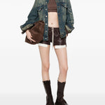 Pantaloncini con coulisse FOG BOXERS in marrone Rick owens - donna 