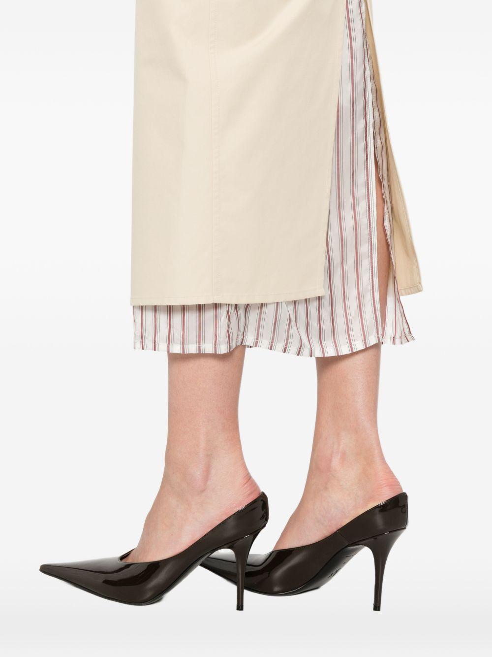 Gonna midi con bordo a righe in beige The attico - donna 