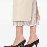 Gonna midi con bordo a righe in beige The attico - donna 