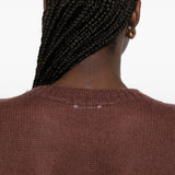 Maglione girocollo in marrone Brunello cucinelli - donna 