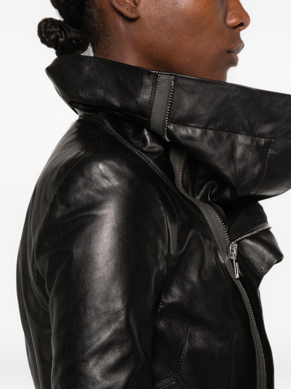 Giacca in pelle naska biker in nero 