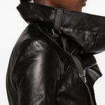 Giacca in pelle naska biker in nero 