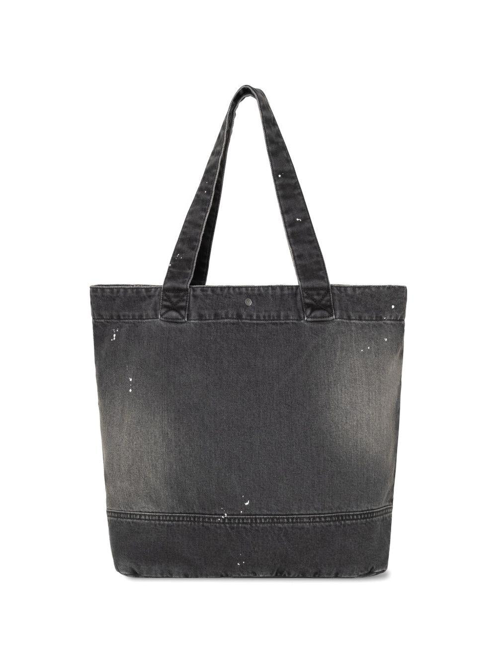 Borsa tote in denim nero 