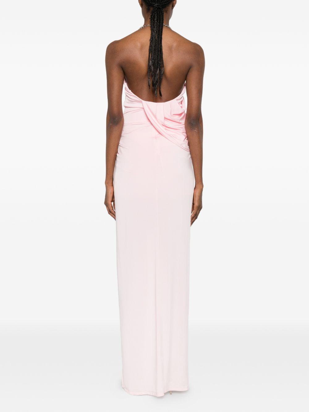 Abito lungo con collo halter in rosa Amen - donna 
