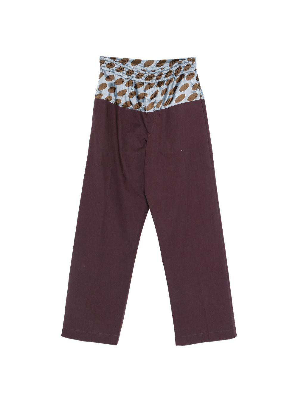 Pantaloni a gamba larga bicolore a pois Pablo in viola Dries van noten - uomo 