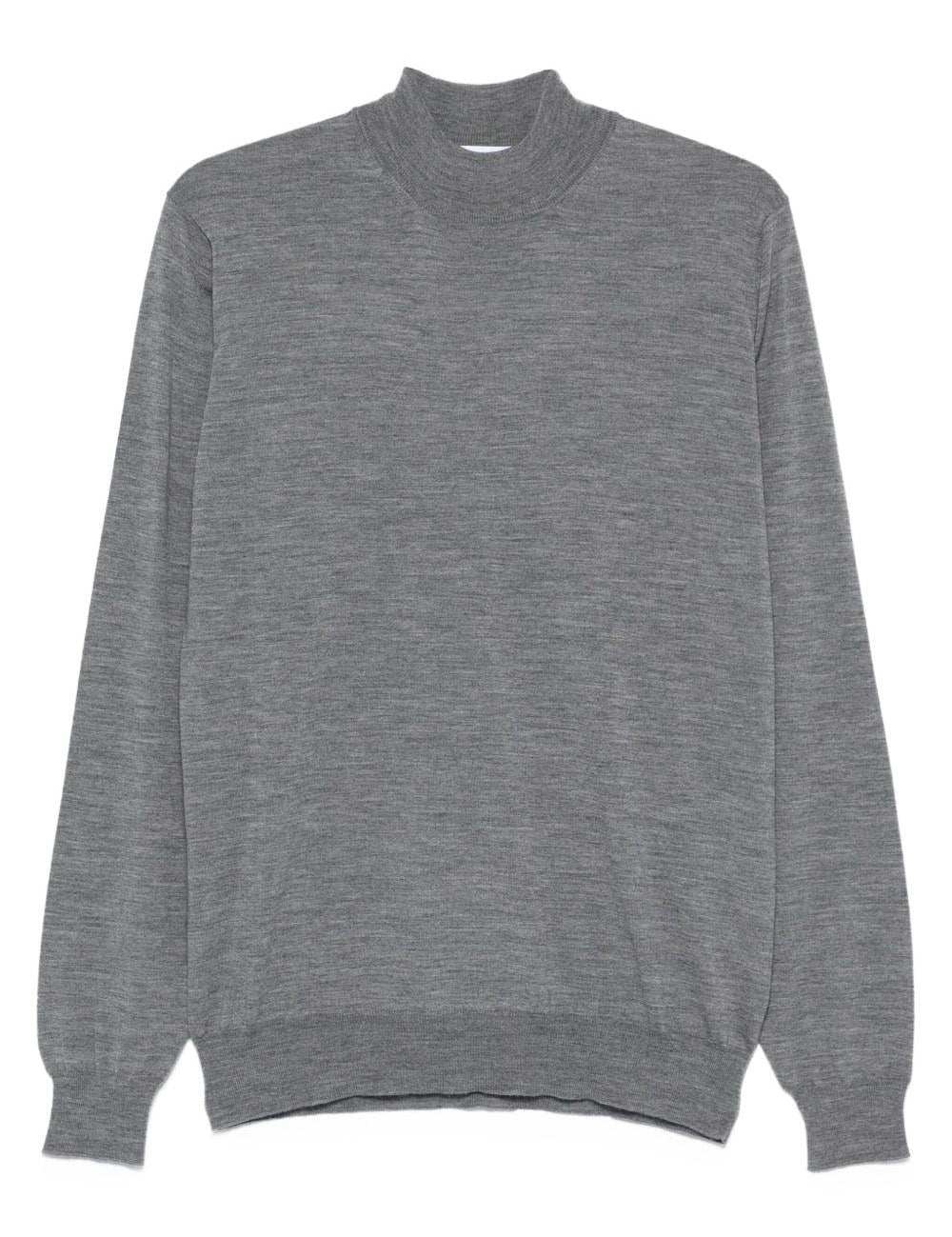 Maglione in lana a collo alto in grigio Lardini - uomo 