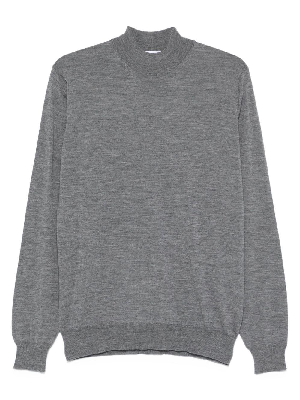 Maglione in lana a collo alto in grigio Lardini - uomo 