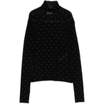 Maglione a collo alto con borchie in nero Rabanne - donna 