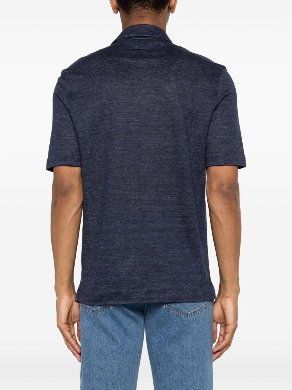 Polo con bottoni in blu Zegna - uomo 