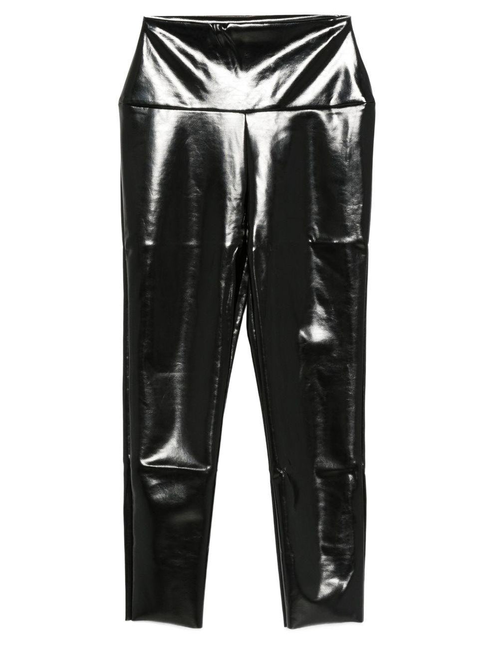 Leggings a vita alta con finitura lucida in nero Norma kamali - donna 