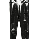 Leggings a vita alta con finitura lucida in nero Norma kamali - donna 
