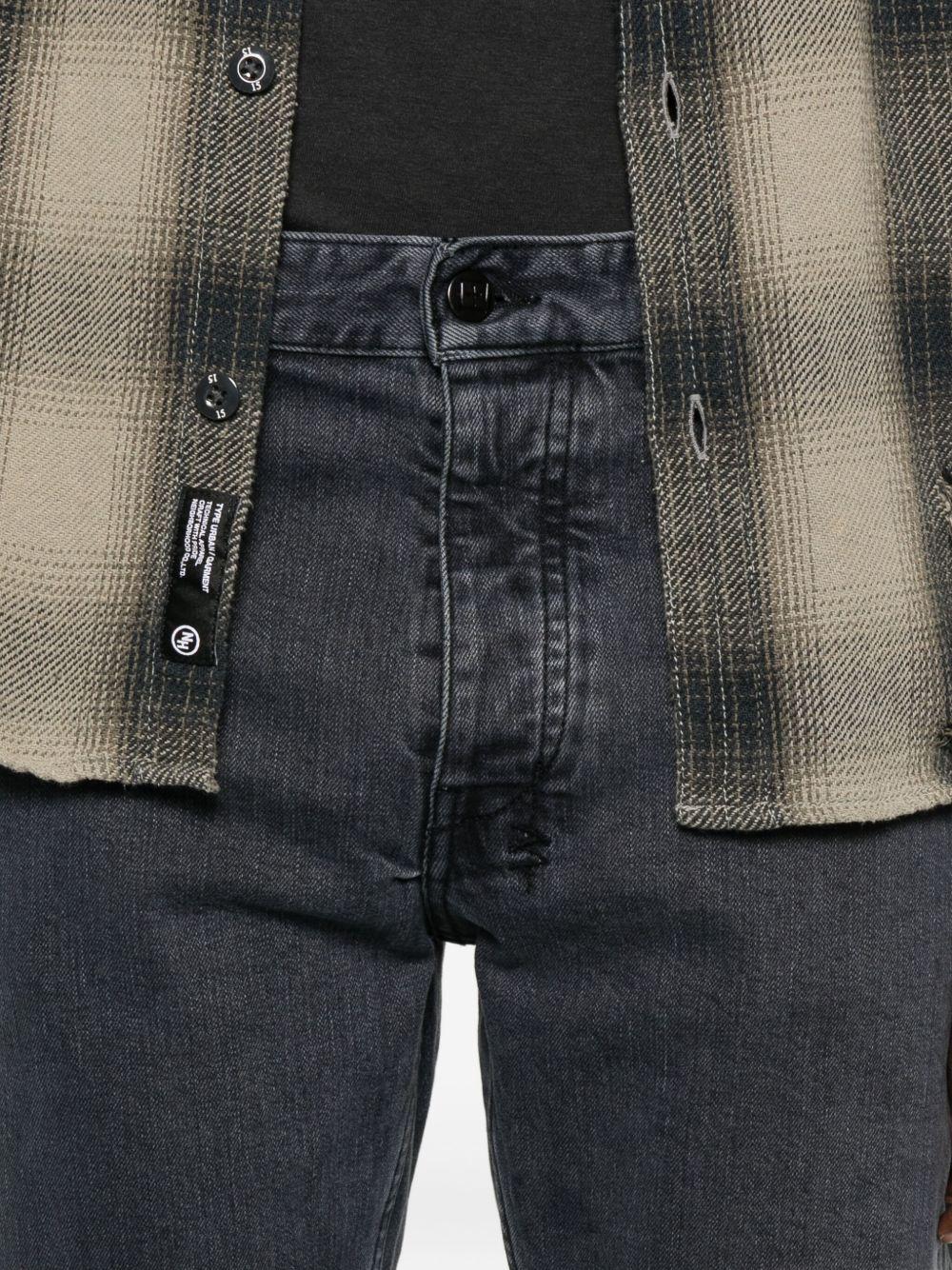 Jeans dritti con patch a bottoni in blu Ksubi - uomo 