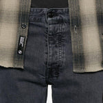 Jeans dritti con patch a bottoni in blu Ksubi - uomo 