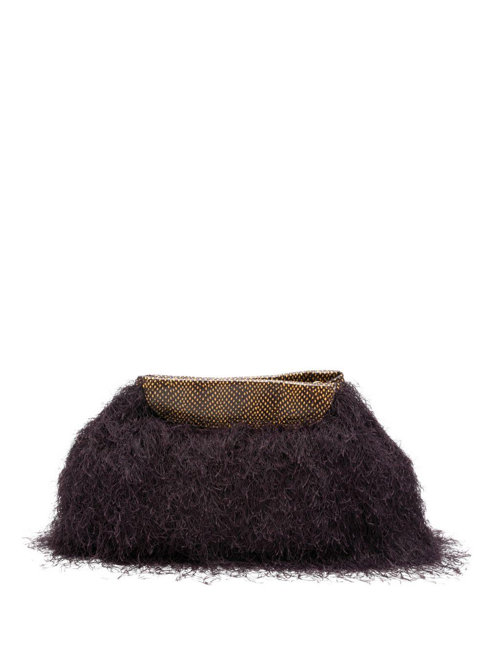 Clutch con frange in viola Dries van noten - donna 